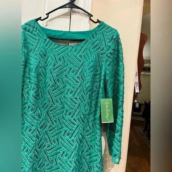 NWT Lilly Pulitzer Camellia Bamboo Geo Lace Dress Size 8 - Picture 9 of 15